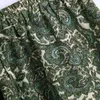 Falda Midi verde con estampado Floral de tótem Vintage para Mujer, Faldas de Mujer elegantes con cintura elástica para fiesta, Faldas de marca 210520
