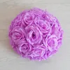 10" 25 CM Elegant Artificial Silk Rose Flower Ball Kissing Balls Craft Ornament For Wedding Party Decoration Supplies 18 Colors