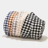 Ins Houndstooth padrão grosseiro pescador chapéu feminino grosso quente balde chapéu mulheres outono inverno casual bacia chapéu