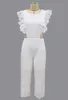 Женские комбинезоны оборками, вылапытые винтажные белые комбинации женщин плюс размер сексуальный без рукавов 210513