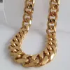 Brincos Colar Hip Hop Gold Color 15mm 7-30 "Miami Curb Chain Creb Chain Stainless Aço Jóias Rapper e Bracelete para Mulher Mulher