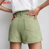 Tangada Kvinnor Sommar Denim Skirt Shorts Zipper Fickor Kvinna Retro Casual Shorts Pantalones PP04 210609