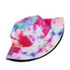 Crianças tie dye balde chapéu criança verão pescador bonés de pesca aba larga gorro dupla lados bacia chapéus esporte praia ao ar livre sol 5628452