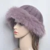 Frauen Winter Real Nerz Pelz Hut Natürliche Warme Fuchs Kappe Mädchen Qualität Weiche Echte Bomber Hüte Skullies