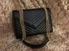 Classic Y-shaped Seam Shoulder Bags Gold Silver Original Hardware Chain Handbags Fashion Genuine Leather Flap Women Crossbody Bag Luxury Designer Bag