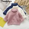 Thunderers automne hiver enfants fille pull mode petit tricot épais vêtements chauds enfants pulls vêtements d'extérieur 24M-7T