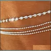 Anklets Jewelry Bead Chain Anklet On The Leg Foot Bracelet Women Simple Slim Adjustable Wire Ankle Summer Beach Jewellery 467 T2 Drop Delive