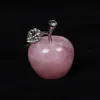 Presse-papier pomme en Quartz Rose, Figurine en cristal Rose, décoration de maison, cadeau Reiki