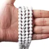 Pierres naturelles Turquoises blanches, perles rondes en vrac adaptées au bricolage de bracelets et colliers féminins, bijoux