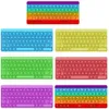 10 polegadas de silicone teclado empurrar bolhas popper grande jumbo gigante arco-íris cor bolhas poppers sensory fidegeta dedo quebra-cabeça teclado brinquedos letras letras g68ui7w