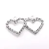 100Pcs Silver Plate Clear Rhinestone Heart Shaped Charm Pendants For Jewelry Making Bracelet Necklace Findings (002307)