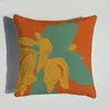 45*45cm Orange Series Cushion Covers Horses Flowers Print Pillow Case Cover for Home Chair Sofa Decorative Pillow T2I51743