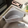 Sublimatie Sink Filter Keuken Driehoekige Gootstenen Filterzeiler Afvoer Groente Fruite Drainer Mand Zuigbeker Spons Houder Opbergrek