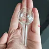 Special Type Clear Mini Glass Oil Burner Pipes 7cm Length 3cm Diameter Ball Tube Nail Tips Burning Jumbo Pyrex Concentrate Pipe Transparent Smoking Accessories