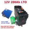 Batterie étanche IP67 12v 200Ah Lithium titanate 12v LTO charge rapide avec BMS pour énergie solaire/moteurs de bateau + chargeur 10A