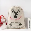 Christmas Gift Bags Santa Sacks Xmas Party Accessories Monogrammable Sack Drawstring Bag 9 Designs Bulk in Stock YFA30915692857