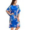 고품질 중국 여성 실크 홈 드레스 가운 여름 라운지 나이트 셔츠 짧은 소매 잠옷 나이트 가운 플러스 크기 6xl A-073