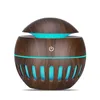 130ml Electric Air Humidifier Essential Aroma Oil Diffuser USB Rechargeable Wood Grain Humidifiers with 7 Color LED Lights5261041