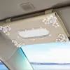 1 Pcs Car Paper with Chrysanthemum Crystal Tissue Box Cae Interior Decoration Accessories for Sun Visor Type