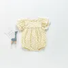 2021 Insベビーキッズクライミングロンパート半袖フル花プリントロンパース100％コットン夏の女の子幼児服0~2T