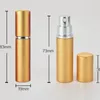 5ml glazen voering parfum spray fles geanodiseerd aluminium omhulsel cosmetische parfum sub-flessen lege platte kop mat