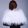 Real Ostrich Fur Shawls Elegant White Ostrich Feather Coats Wedding Fur Boleros Bridal Shawls Jackets for Evening Dresses H09239645911