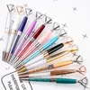 Diamond Ballpoint Canetas Cristal Vidro Estudante Escrevendo Metal Ballpen Escola Escola Suprimentos Bullet Tipo 1mm Preto Recarga BH5536 WLY