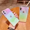 Fashion Color Gradient Transparante Telefoon Gevallen voor iPhone 13 12 11 PRO MAX XR XS X 7 8 Plus Anti-Fall Shock-Proof TPU Cellphone Quicksand Soft Cover Case Groothandel