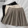 Высокая талия темперамент юбка пружины и летний стиль тонкий студент плиссированная юбка короткая юбка корейский 210507