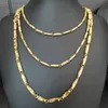 18k Gold filled mens solid chain long classic Necklace jewelry 4-6mm band width 50cm 60cm 70cm Length