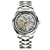 Oglądaj zegarek na rękę luksusowy luksusowy biznes luksusowy mechaniczny na nadgarstek Wodoodporny świecy szkielet stalowy Cloc