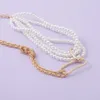 Lacteo Steampunk Unieke Dikke Dikke Twist Ketting Vrouwelijke Charm Gothic Multi Layered Imitation Pearl Pendant Necklace