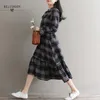 Mori meisje lente herfst vrouwen jurk vintage plaid klassieke ruches vestidos de festa elegante chique party lady midi jurken 210520