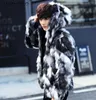 Men's Trench Coats Men Autumn Winter Fashion Korean Hooded Zipper 's Large Size Street Loose Print Warm Faux Fur Viol22