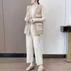 女性のベストXiaoxiangfeng Lambswool Coat Womens Autumn Winter Tweed Vest Waistcoat Ladies Fashion Seveless Jackets Temperament Stra22