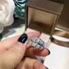 Enkel 925 Sterling Silver Lab Moissanite Promise Ring Engagement Bröllop Band Ringar för Kvinnor Bridal Eternity Smycken Gift