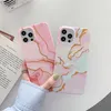 Vergulde marmeren illusie gradiënt glinsterende telefoon gevallen voor iphone 13 12 Mini 11 pro xr x xs max promax 8 7 plus case cover