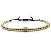 Charm Bracelets Cube Bracelet Men 2021 Fashion Gold Color Pave CZ Rope Bead For Jewelry Gift Pulsera Hombre