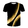 Męska koszulka męska Casual Top Universe Sci-Fi Planet Lato 3dt-shirty Moda O-Neck Koszula Duży Rozmiar Streetwear X0621