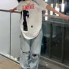 メンズメンズTシャツアメリカンヒップホップフライドストリートホワイト特大の短袖Tシャツの男性と女性