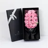 Valentine's Day 18pcs Soap Flower Simulation Eternal Rose Flowers With Box Mother's Days Gift Champagne RRD12941