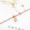 패션 2021 쥬얼리 신선한 모리 중공 티타늄 강철 도금 장미 골드 발 체인 Anklet 여성 공장 아울렛 도매