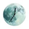 Wall Clocks 30cm Glowing Moon Clock Waterproof PVC Acrylic Luminous Hanging Livingroom Bedroom Decor