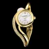 Wristwatches Watch For Women 2021 Ladies 18K Gold Gemstone Unique Design Quartz Watches Cuff Bangle Clock Zegarek Damski4870603