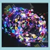 Cabelo Aessórios Bebê, Miúdos Maternidade Piscando LED Flow Flower Headbands Light Party Rave Floral Garland Wedding Girl Headpiece