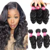 Brazilian Loose Wave Virgin Hair Extensions 3 or 4 Bundles Brazilian Human Hair Weaves Loose Wave Bundles