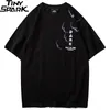 Hip Hop Männer Streetwear Haruku Japanische Große Welle T-shirt Kurzarm Baumwolle Sommer Casual Floral T-shirt Mode 210319