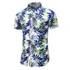 45kg-120kg Summer Fashion Men's Hawaiian Tropical Print Casual Button Down Beach Holiday Chemise à manches courtes 5XL 6XL 7XL 210528