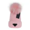 New Fashion Women Ladies Warm Winter Beanie Large Faux Fur Pom Poms Bobble Hat Knitted Ski Cap Black Blue White Pink248e