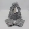 Men Designer Beanie Hat Glove Sets Winter Knitted Hats Women Solid Color Beanies Cap Gloves Warm Caps